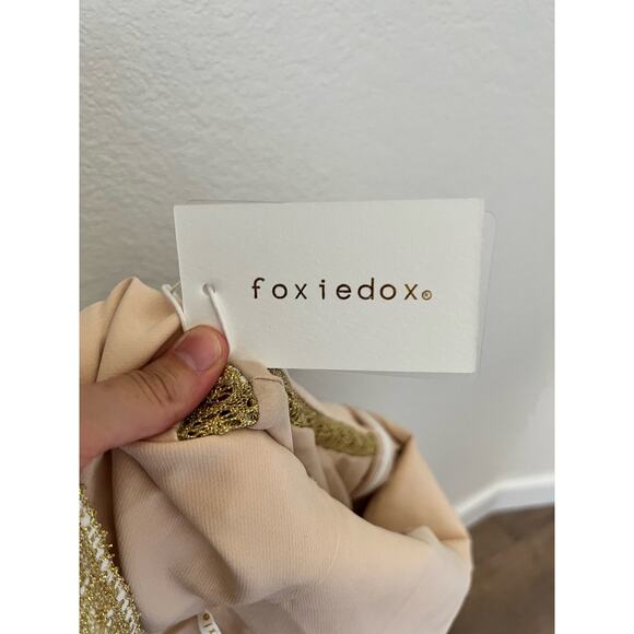 Anthropologie Foxiedox White Gold Lace Sleeveless Maxi Dress Size Small - Picture 11 of 15